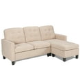 thumbnail image 1 of Costway Convertible Sectional Sofa Couch Fabric L-Shaped Couch Cushion Beige, 1 of 9