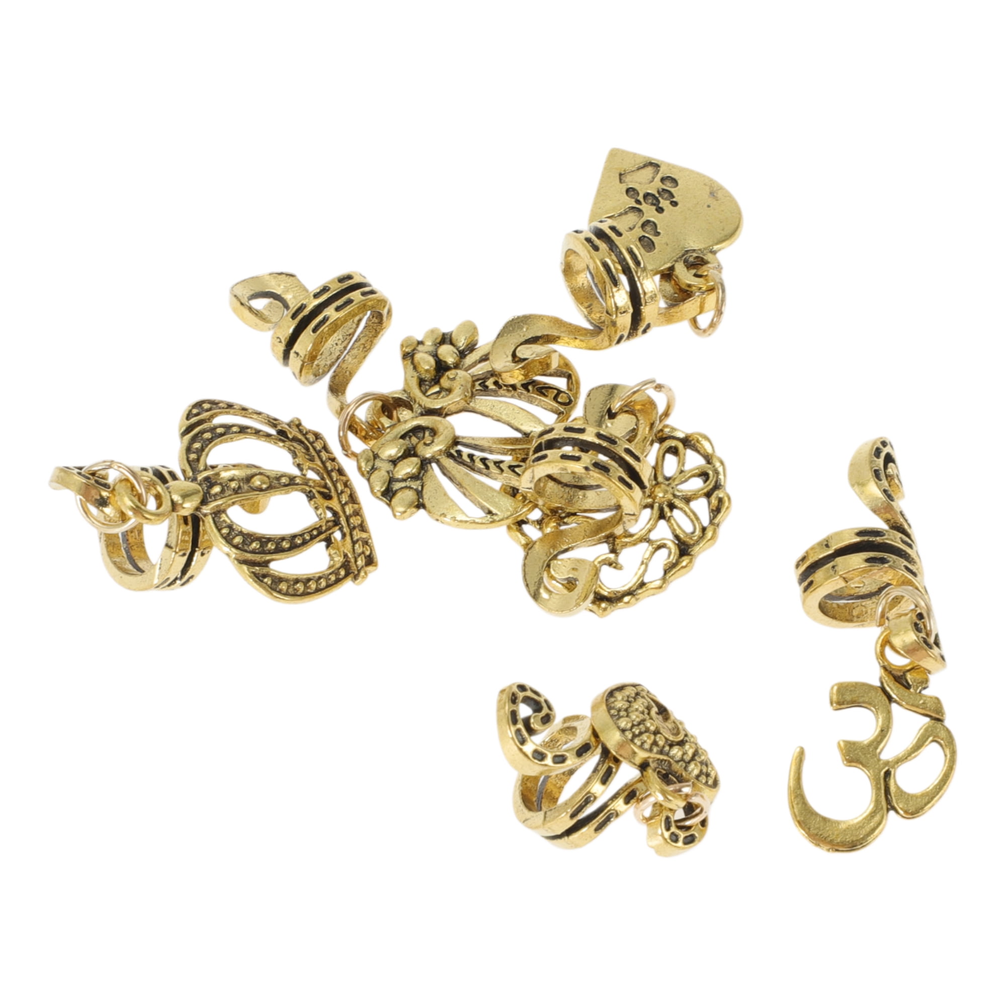 Unique Bargains Snake-shaped Leaves Hair Cuffs Dreadlock 6 Pcs [Snake-shaped Heart Crown]