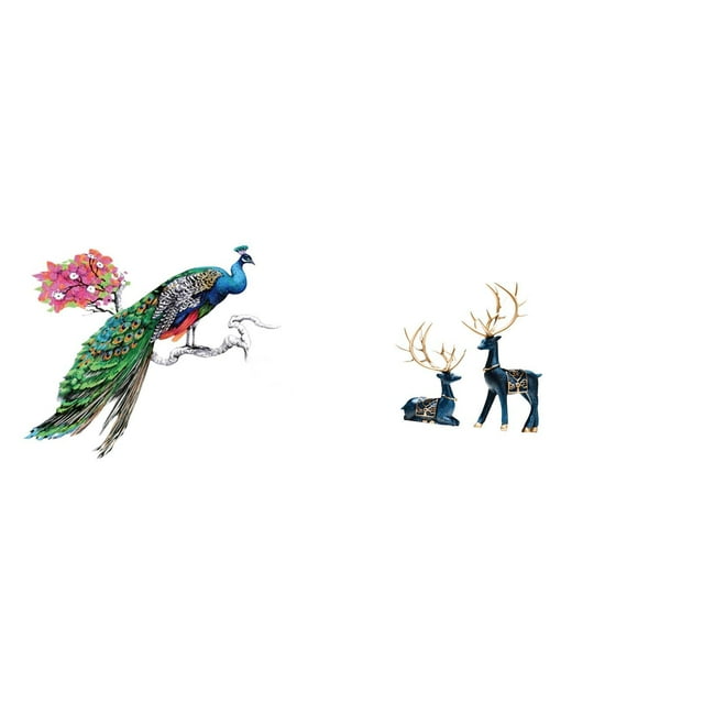 Adornos De Pared Retro Con Renos, Adhesivos De PVC, Figuras De Ciervos, Estatuas Decorativas Para Sala De Estar, Cocina, Sofá, Fondo De TV.