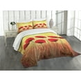 thumbnail image 3 of Ambesonne Floral Quilted Bedspread Set 3 Pcs, Retro Poppy Flowers, Queen Size, Scarlet Pale Yellow, 3 of 5