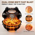 thumbnail image 5 of 12 Inch CrustyBake Electric Pizza Oven – 800°F Indoor Countertop Cooker, Dual Heat Control, 5-Min Pizzeria Pizza, Tools & Recipe Book Included, Ceramic Stone for Crispy Crust, 5 of 8