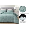 thumbnail image 5 of Chezmoi Collection Vero Aqua Comforter Set King Size 3-Piece Fluffy Soft Lightweight Bedding Honeycomb Geometric Stone-Washed Microfiber Comforter Set for All Season, 5 of 9