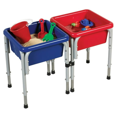ECR4Kids 2 Station Sq Sand & Water Play Table w/ Lids