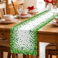 thumbnail image 5 of St. Patrick's Day Table Runner - 48 Inch Long Spring Lucky Shamrocks Rustic Leaves Cotton and Linen Blended Dress Scarves Farmhouse Table Runner for Kitchen Dining, Coffee Table, 13" x 48", 5 of 8