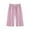 Pink, variant on YUGYXL Cotton Linen Half Pants for Women Elastic Waist Drawstring Shorts Summer Loose Fit Comfy Short Pants with Pockets Solid Color Casual Beach Pant