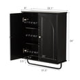 thumbnail image 3 of OONNEE Wall-Mounted Bathroom Storage Cabinet with Towel Bar & Adjustable Shelves – MDF Over the Storage Cabinet with Arched Doors, 3 of 12
