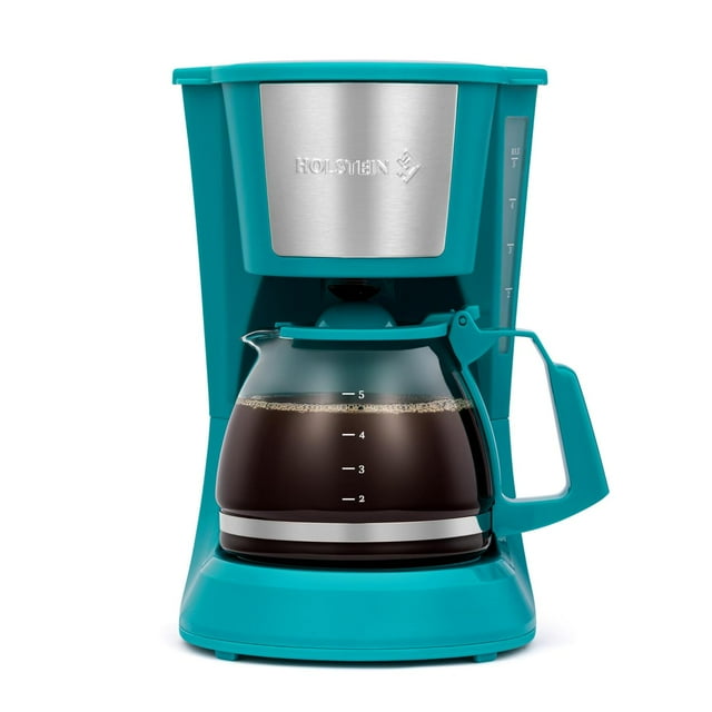 Holstein Housewares - Cafetera de goteo de 5 tazas con filtro permanente, jarra de vidrio, indicador Holstein Housewares NA