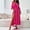 Hot Pink, variant on Jacenvly New Sundresses for Women 2024 Women Solid Color Slit Slim Short Sleeved V-Neck and Ankle Dress Lightweight Loose Casual Dresses for Women Red
