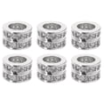 thumbnail image 1 of Unique Bargains Perles Intercalaires Rondes, 6 Pcs 8.5mm - Perles Intercalaires Rondes en Zircon pour Fabrication de Bijoux (Blanc - Or Blanc), 1 of 7