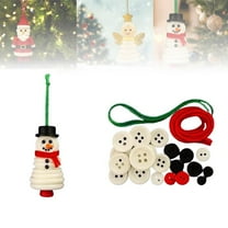 DIY Button Christmas Ornament Kit - Makes Adorable Christmas Snowman Ornaments, Perfect for Holiday Crafting, Home Christmas Tree Decor, Handmade Gift for Friends​,White,1set