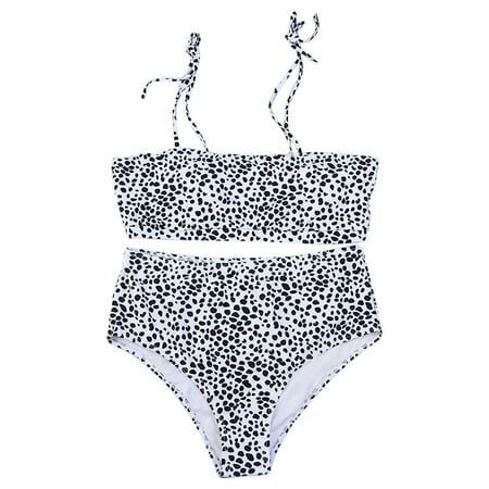 

COBKK Swimsuits For Women Trendy Bikinis Tops Women s Swimwear Sexy Plus Size Cows Printing Split Sling Swimsuit Womens Petite Swimsuits Casual Comfy Dressy Swimwear For Women Black 4XL