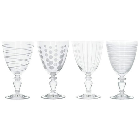 

Cheers Goblet Set/Crystal Wine Glasses with Decorative Etching Set of 4