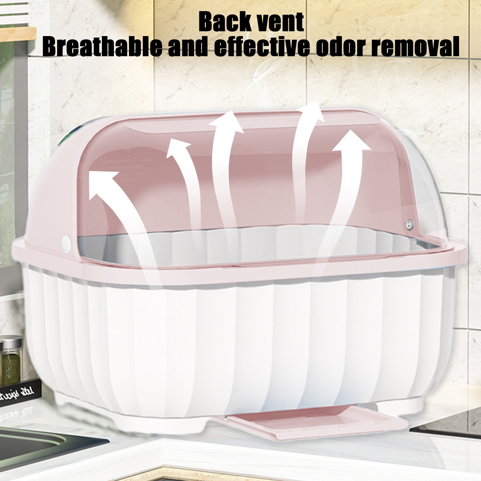 Miogawg Dish Drying Rack, Dish Racks For Kitchen Counter, Drain Board With Lid Cover, Nursing Bottle Holder, Kitchen Plate Cup Tray Cutlery Drainer, Space-Saving Cabinet