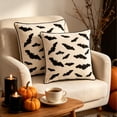 thumbnail image 4 of ZhangC Halloween Ghost Print Throw Pillow, 18x18 Inch Ghost Bat Spider Print Cushion, Cute Spooky Fall Sofa Decor for Couch, Bed and Entryway, Funny Halloween Decoration, 4 of 9