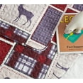thumbnail image 5 of Green Essen Rustic Quilt Set Queen/Full Size Moose Bear Bedding Lightweight Microfiber Bedspread Plaid Coverlet Cabin Decor, 1 Quilt & 2 Pillow Shams, 5 of 8