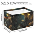 thumbnail image 4 of WOBOGO Mushroom Lass Square Storage Basket with Waterproof Canvas and PE Lining Durable PU Leather Handles 14.2×10.2×8.3in, 4 of 9