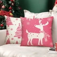 thumbnail image 6 of Sanmadrola Christmas Throw Pillow Covers 18''x18'' Set of 4 Decorative Holiday Pillows Cover Cases Farmhouse Decor for Xmas Decoration Home Couch Sofa, Pink, 6 of 8