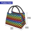 thumbnail image 2 of Disketp Rainbow Chequerboard Bolsa Térmica Estampada, Bolsa Térmica Aislante para Almuerzo, Playa y Campamento, 2 of 6