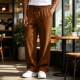thumbnail image 7 of Baggy Sweatpants Men Wide Leg Drawstring Elastic Waist Relaxed Fit Jogger Outdoor Travel, 7 of 7
