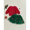 thumbnail image 5 of Toddler Baby Girls 2Pcs Christmas Outfits 6 12 18 24 Months 2T 3T 4T Long Sleeve Gingerbread Sweatshirt + Tulle Skirt Set Clothes, 5 of 9