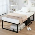 thumbnail image 4 of Lutown-Teen 18 inch Twin Size Bed Frames Heavy Duty Metal Twin Platform Bed Frame No Box Spring Needed, Noise Free, Easy Assembly, Black, 4 of 6