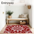 thumbnail image 3 of ODIKA 6'x9' Machine Washable Non-Slip Area Rug, Winter Snowflake Motif Inspired High Traffic Rug with Pad, Red, 611788, 3 of 8