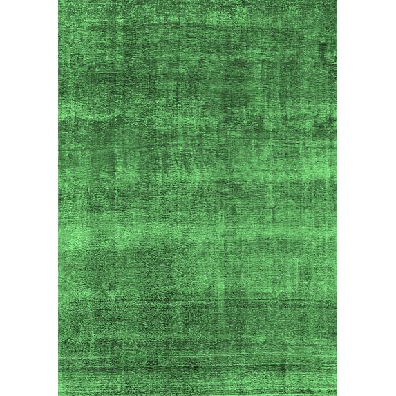 Ahgly Company Indoor Rectangle Oriental Emerald Green Industrial Area Rugs, 5' x 7'