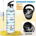ALAZA Anchors Stripes Pattern Stainless Steel Water Bottle Vacuum ...