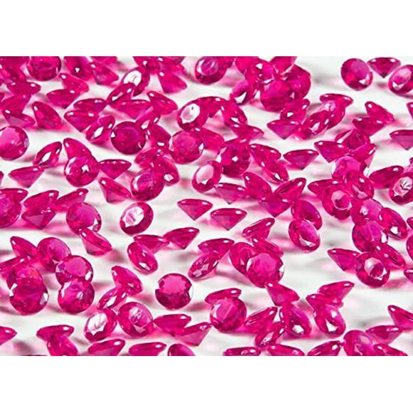 6.0mm 1 Ct 2000 Pcs Fuchsia Pink Wedding Party Diamond Confetti Table Scatters Decoration Good Crafted DIY Ideas
