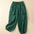 thumbnail image 2 of Glisme Casual Pants For Women Harem Pants Cropped Trousers With Elastic Waist And Side Pockets Comfortable Loose Fit Relaxed Ankle Pants For Everyday Wear Green Trousers Regular Fit, 2 of 3