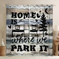 Manfei RV Car Curtains Pack of 2 (42x84 Each) for Teens Boys Girls,Happy Camping Curtains Blackout,Lodge Cabin Bedroom Curtains,Super Cozy Room Decor