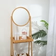 thumbnail image 4 of Proman Products Vega 3-Tier Bamboo Shelf Rack with Mirror ST17163, 17" W x 14" D x 64" H, Natural, 4 of 7