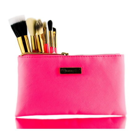 BH Cosmetics 6 PC Brush Set w/ Bag - Color : Neon Pink