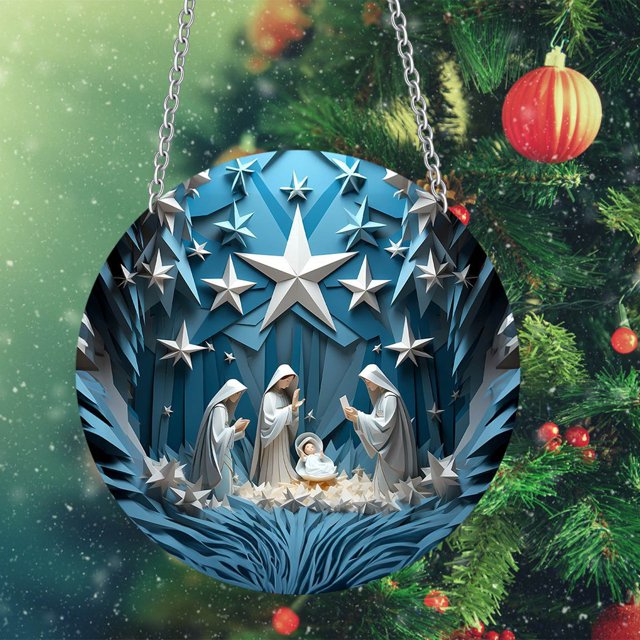 Round Acrylic Christmas Decorations Blessing Baptism Decorations Holiday Wall Decorations