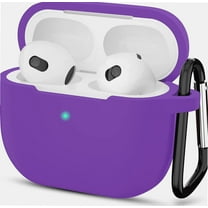 AirPods 3 Case, Protective Silicone Cover for AirPods 3rd Generation Case 2021, Wireless Charging - Purple