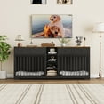 thumbnail image 4 of Garvee 82” Large Dog Crate for 2 Dogs, Double Dog Kennel Furniture with 4 Drawers & Shelves, Heavy-Duty Wooden Dog Crate TV Stand, Indoor Dog Cage for Medium to Large Dogs, Black, 4 of 7