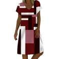 thumbnail image 1 of asddcavvf Robes pour Femmes Robe de Mode d'Été Col en V Manches Courtes, 1 of 4