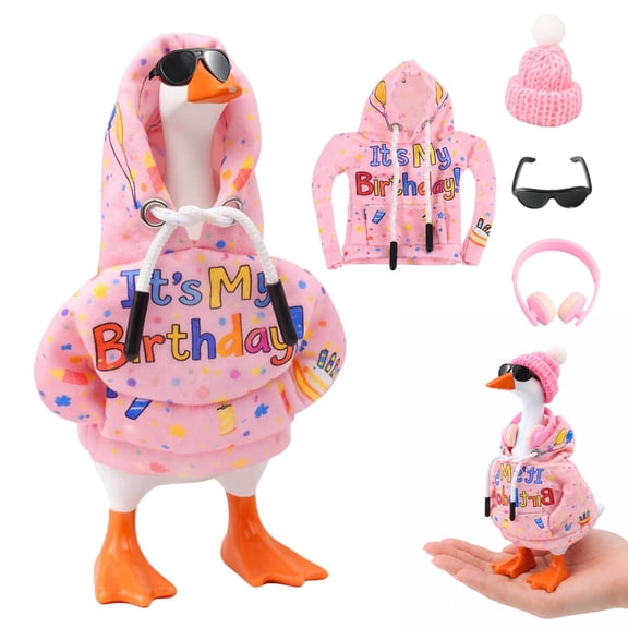 7 Inch Desk Goose Outfits, Mini Desktop Goose Clothes,Birthday Desk Goose Accessories Set for Magnetic Goose Statue,Home Office Decor, Birthday Gift for Desk Goose Lovers
