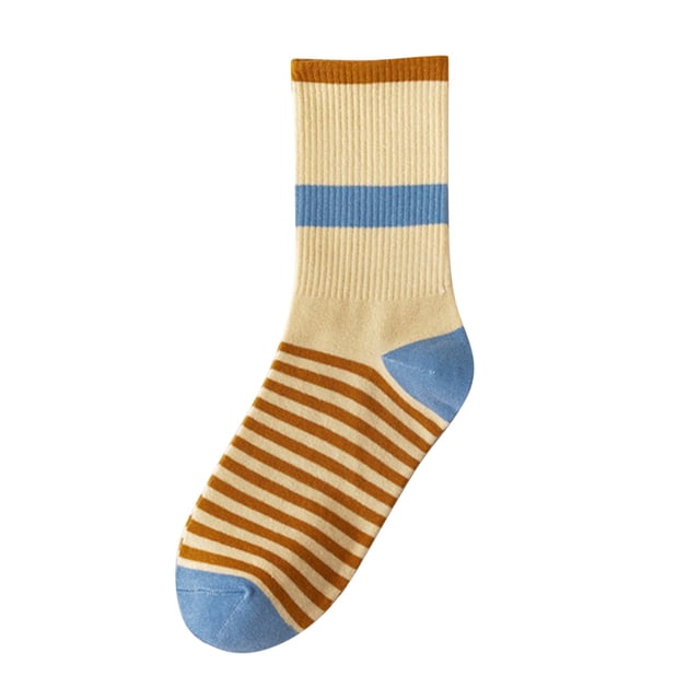 XIAQUJ Womem Blue Plaid Socks Shallow Mouth Japanese Cute Milk Pattern Socks Socks H One Size