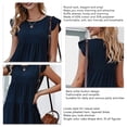 thumbnail image 1 of Robe à Manches Courtes, Robe à Col Rond Superposée de Couleur Unie Ample Longueur Genou pour Femmes pour Piscine Bleu Foncé L, 1 of 6
