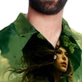 thumbnail image 5 of Saint Patrick's Day Men's Short Sleeve Spread Collar Poplin Shirt, Casual Printed Button Down Summer Beach Tops for Men, Unisex Comfortable Shirts, 5 of 6