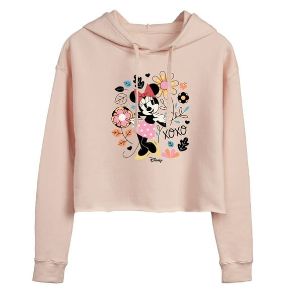 Disney - Minnie Xoxo  - Juniors Cropped Pullover Hoodie