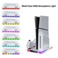 thumbnail image 2 of Vertical Cooling Stand with Dual Controller Charging Dock for PS5/PS5 Slim Disc & Digital Edition, Adjustable RGB Charging Base, Console Cooling Station Accessory, 2 of 7