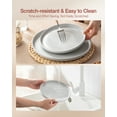 thumbnail image 2 of Famiware Plates and Bowls Set, 12 Piece Stoneware Dinnerware Sets, Light Gray, 2 of 8