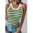 thumbnail image 4 of Women'S Striped Athletic Tank Tops with Built in Bras Fitness Workout Running Tops Green Stripes XL, 4 of 7