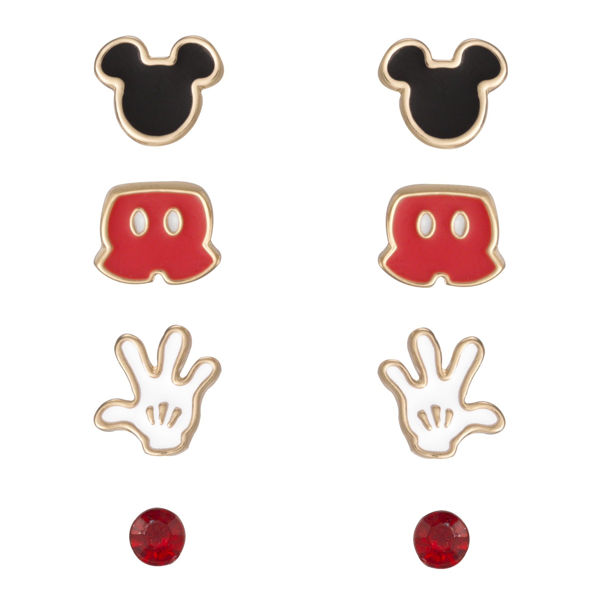 Disney Mickey Mouse Female Fashion Stud Earrings, 4 Pairs - Walmart.com