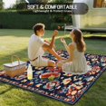 thumbnail image 4 of Red Blue Geometric Outdoor Rug 4x6 Ft - Reversible Patio Rug Outdoor Camping Rugs, Ethnic Vintage Southwest Floral Washable Indoor Outdoor Area Rugs, Non-Slip Outdoor Carpet Runner for Deck/Porch, 4 of 8