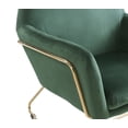 thumbnail image 6 of Kyra 29.5" Green Velvet Accent Chair - Modern Glam Lounge Chair with Gold Metal Base for Living Room or Bedroom Seating, 6 of 6