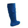 thumbnail image 4 of Women's Casual Flat Heel Pull Up Slip On Wide Calf Knee High Mid-Calf Boots Shoes ( Denim Blue, 5), 4 of 5