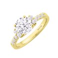 thumbnail image 2 of Yellow Gold with Moissanite and Genuine White Diamond Engagement Ring, 2 of 3